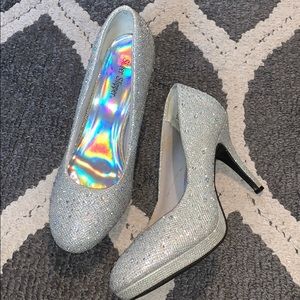 Silver Slipper Heels